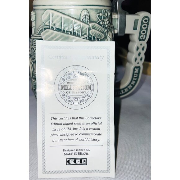 RARE 1000 Years Millennium Collectors Stein By CUI Inc Made In Brazil Globe Top - Picture 7 of 9